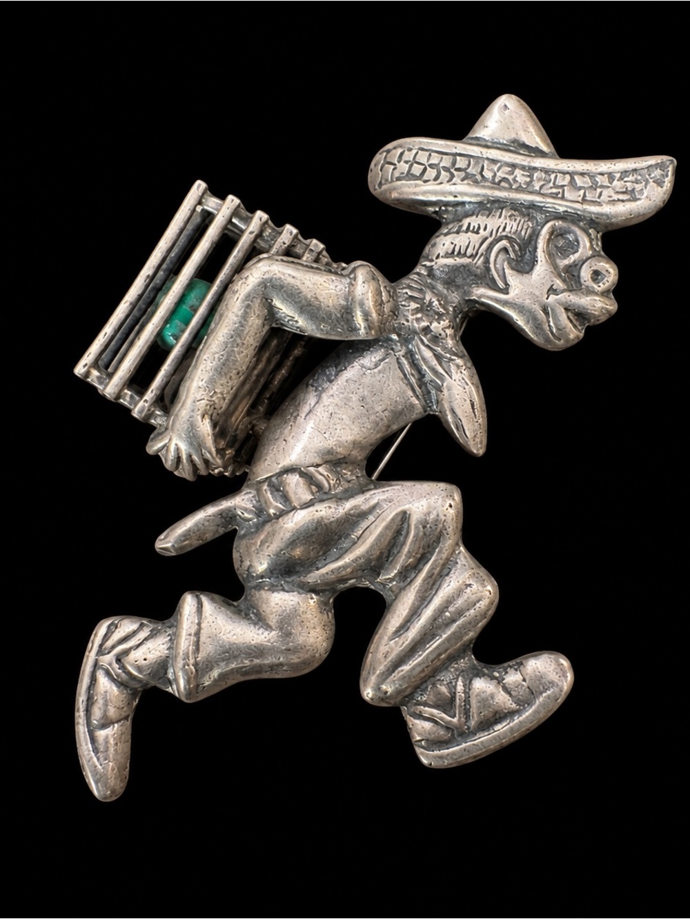Vintage Mid-Century Taxco Mexican Sterling Silver Campesino (Peasant Man)